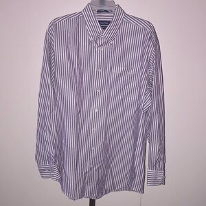 Nautica | Mens Lavender/White Striped Shirt - Size 17 (34/35)